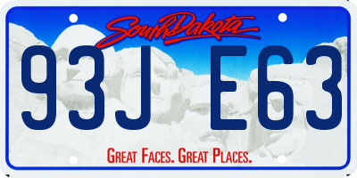 SD license plate 93JE63
