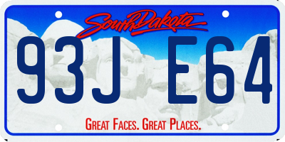 SD license plate 93JE64