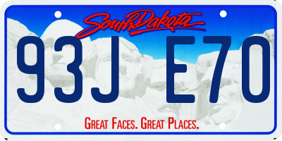 SD license plate 93JE70
