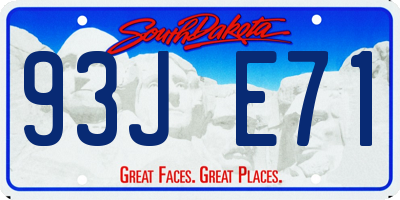 SD license plate 93JE71