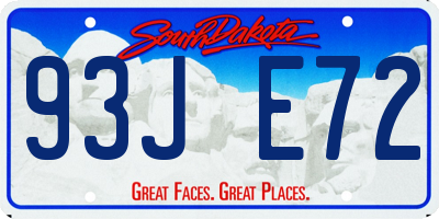 SD license plate 93JE72