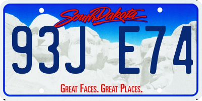 SD license plate 93JE74