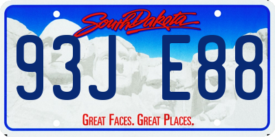 SD license plate 93JE88