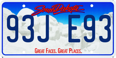 SD license plate 93JE93