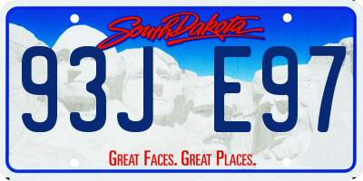 SD license plate 93JE97