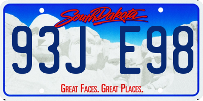 SD license plate 93JE98