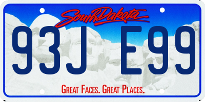 SD license plate 93JE99