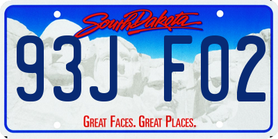 SD license plate 93JF02