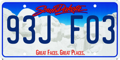SD license plate 93JF03