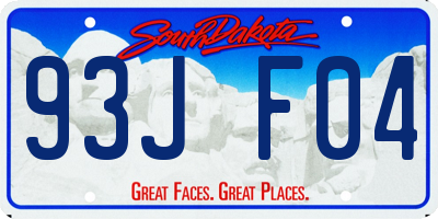 SD license plate 93JF04