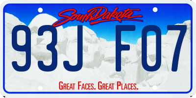 SD license plate 93JF07