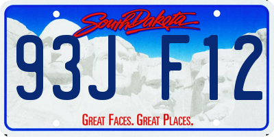 SD license plate 93JF12