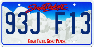 SD license plate 93JF13