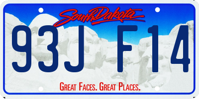 SD license plate 93JF14