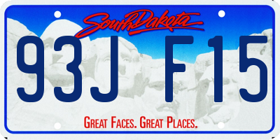 SD license plate 93JF15