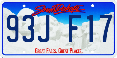 SD license plate 93JF17