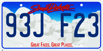 SD license plate 93JF23