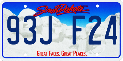 SD license plate 93JF24