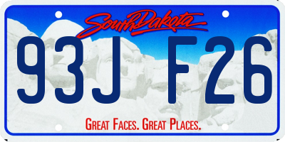 SD license plate 93JF26