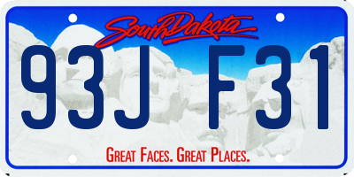 SD license plate 93JF31