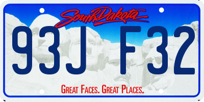 SD license plate 93JF32