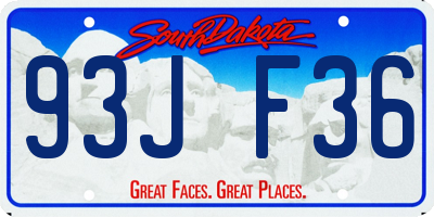 SD license plate 93JF36