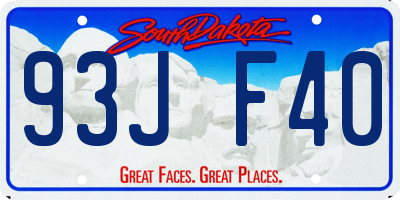 SD license plate 93JF40