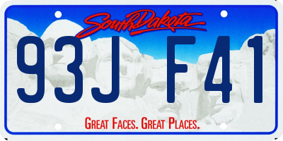 SD license plate 93JF41