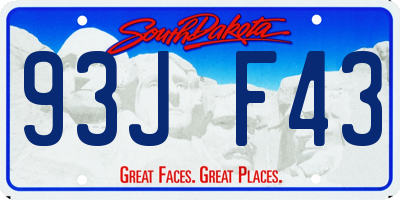 SD license plate 93JF43