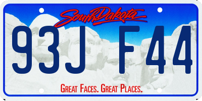 SD license plate 93JF44