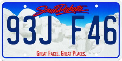 SD license plate 93JF46
