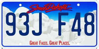 SD license plate 93JF48