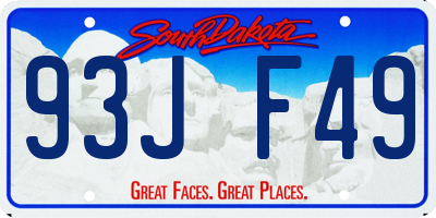 SD license plate 93JF49