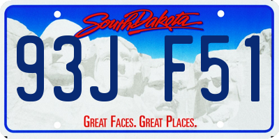 SD license plate 93JF51