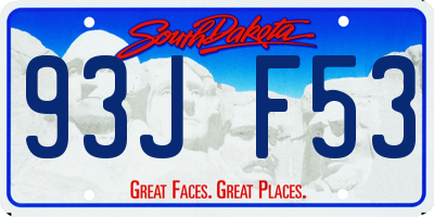SD license plate 93JF53
