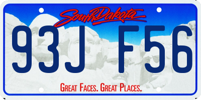 SD license plate 93JF56