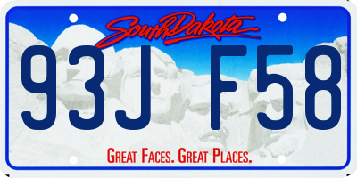 SD license plate 93JF58