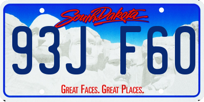 SD license plate 93JF60