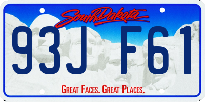 SD license plate 93JF61