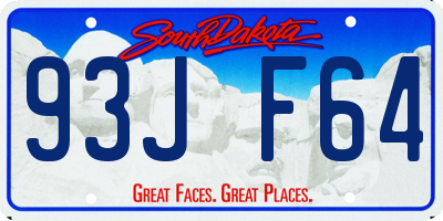 SD license plate 93JF64