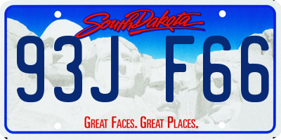 SD license plate 93JF66