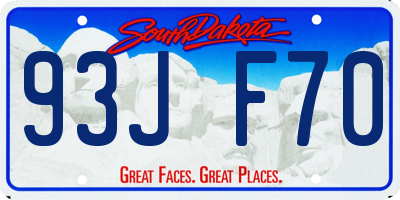 SD license plate 93JF70