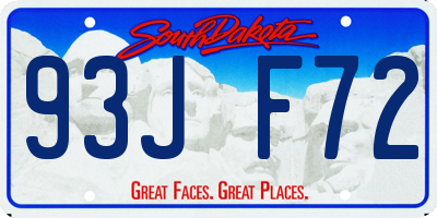 SD license plate 93JF72