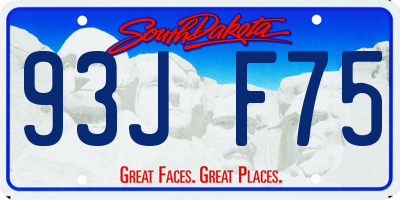 SD license plate 93JF75