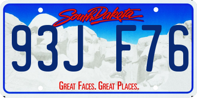SD license plate 93JF76