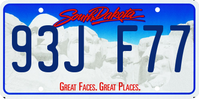 SD license plate 93JF77