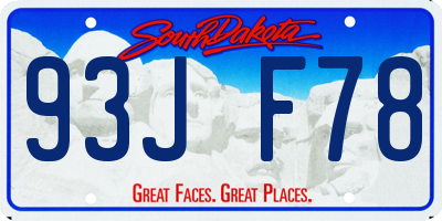 SD license plate 93JF78