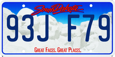 SD license plate 93JF79