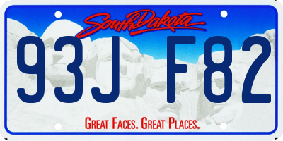 SD license plate 93JF82