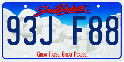 SD license plate 93JF88